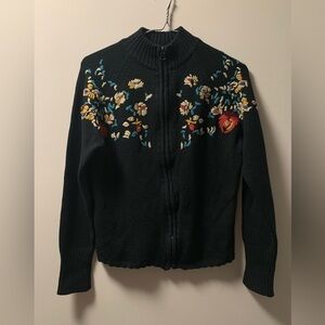 Razzle dazzle handmade floral knit sweatshirt size message